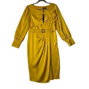 Dolce Viva Dress Women Size Large Yellow Angelic Chic Collection Rhinestone NWT